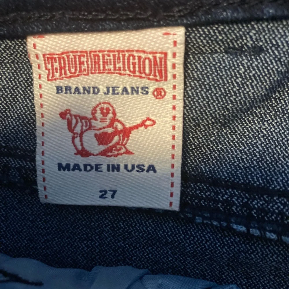True Religion NWT SZ 27 blue denim micro mini skirt